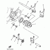 Схема узла: Копирный вал и Вилки Yamaha YZ125