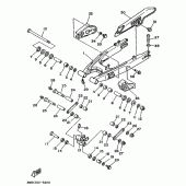 Схема вузла: Задній важіль та підвіска Yamaha DT125 DT125R