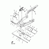 Схема вузла: Задній важіль та підвіска Yamaha FZS600 FAZER