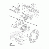 Схема вузла: Задній гальмівний супорт Yamaha YZ250 YZ250FX
