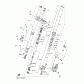 Схема вузла: Вилка передньої осі Yamaha YZ250 YZ250FX
