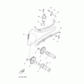 Схема вузла: Розподільний вал та Ланцюг ГРМ Yamaha YP400