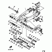 Схема узла: Задний рычаг и Подвеска Yamaha YZ125