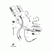 Схема вузла: Кермо та Тросики Yamaha XT350 XT350