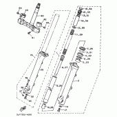 Схема узла: Вилка передней оси Yamaha XV1100 Virago