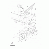 Схема вузла: Задній важіль та підвіска Yamaha XT660 XT660Z Tenere