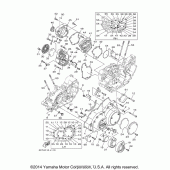 Схема узла: Крышки картера (1) Yamaha XV1900 Raider SCL