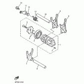 Схема узла: Копирный вал и Вилки Yamaha XT600 XT600