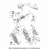 Схема вузла: Радіатор та Патрубок системи охолодження Yamaha XVS1300 V-Star Tourer