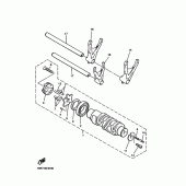 Схема вузла: Копірний вал та Вилки Yamaha XVZ1300 Royal Star