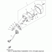 Схема вузла: Задний фонарь (Стоп-сигнал) Yamaha XVS1100 V-Star Classic