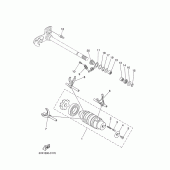Схема вузла: Копірний вал та Вилки Yamaha XT660 XT660X