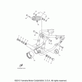 Схема узла: Задний рычаг и Подвеска Yamaha XVS650 V-Star Silverado