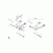 Схема вузла: Задній важіль та підвіска Yamaha XJR400