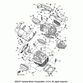 Схема вузла: Головка циліндра Yamaha XVS950 V-Star Tourer