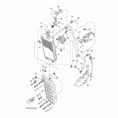 Схема узла: Радиатор и Патрубок системы охлаждения Yamaha WR125 WR125X