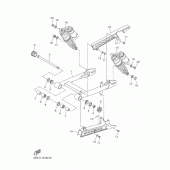 Схема вузла: Задній важіль та підвіска Yamaha XVS950 XV950 R-Spec