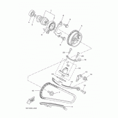 Схема вузла: Розподільний вал та Ланцюг ГРМ Yamaha WR125 WR125R
