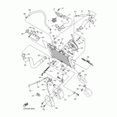 Схема вузла: Радіатор та Патрубок системи охолодження Yamaha XJ6 Diversion F