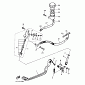 Схема узла: Задний тормозной цилиндр Yamaha FZX750