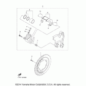 Схема вузла: Задній гальмівний супорт Yamaha XVS950 Bolt
