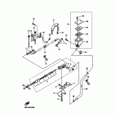 Схема вузла: Задній гальмівний циліндр Yamaha XVS1300 V-Star Classic