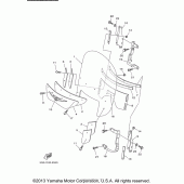 Схема вузла: Облицювальні елементи (1) Yamaha XV1700 Road Star Silverado