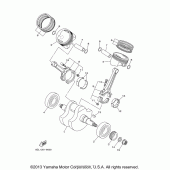 Схема узла: Коленчатый вал и Поршень Yamaha XVS1100 V-Star Classic (Cast Wheel)