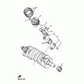 Схема вузла: Колінчастий вал та Поршень Yamaha YZF-R6/ YZF600 R6
