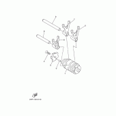 Схема вузла: Копірний вал та Вилки Yamaha TTR125 TT-R125