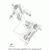 Схема вузла: Розподільний вал та Ланцюг ГРМ Yamaha XVS650 V-Star Classic