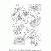 Схема узла: Крышки картера (1) Yamaha XV1900 Roadliner S