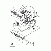 Схема вузла: Заднє колесо Yamaha TT250R TT-R