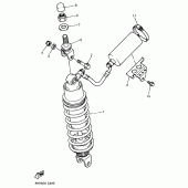 Схема вузла: Задня підвіска Yamaha YZF750 YZF750