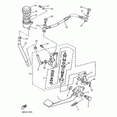 Схема вузла: Задній гальмівний циліндр Yamaha XJ600 Diversion (S-TYPE)