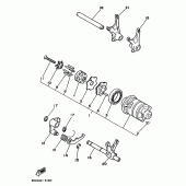 Схема узла: Копирный вал и Вилки Yamaha XT350 XT350