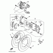 Схема узла: Front brake. caliper Yamaha XV750 Virago