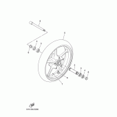 Схема узла: Переднее колесо Yamaha MT03 MT-03