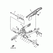Схема вузла: Задній важіль та Підвіска Yamaha TW125