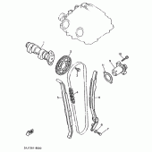 Схема вузла: Розподільний вал та Ланцюг ГРМ Yamaha XT500