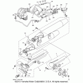 Схема вузла: Вихлопна система Yamaha XVS1100 V-Star Custom