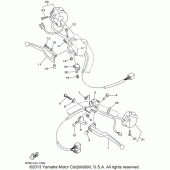 Схема вузла: Пульт управління рульовий та Важіль Yamaha XVS650 V-Star Custom