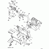 Схема вузла: Радіатор та Патрубок системи охолодження Yamaha TDM850