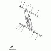 Схема вузла: Задня підвіска Yamaha DT125 DT125R