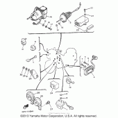 Схема вузла: Електроустаткування (1) Yamaha XVZ1300 Venture Royale