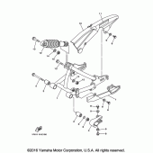 Схема вузла: Задній важіль та підвіска Yamaha TTR50 TT-R50