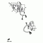 Схема вузла: Пульт управління рульовий та Важіль Yamaha VMX12 V-MAX