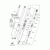 Схема вузла: Вилка передньої осі Yamaha TRX850