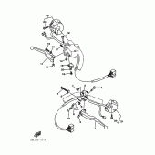 Схема вузла: Пульт управління рульовий та Важель Yamaha XVS1100 Drag Star