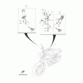 Схема вузла: Пульт управління рульовий та Важіль Yamaha XSR700/ MTM690